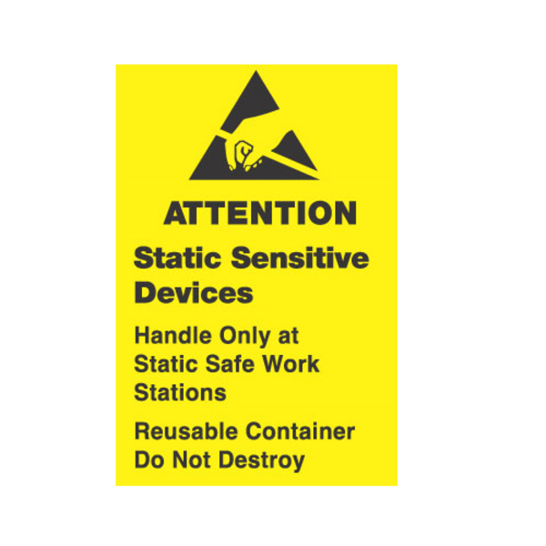 Transforming Technologies 1x1-1/2, Attention Static Sensitive Devices, label LB9130